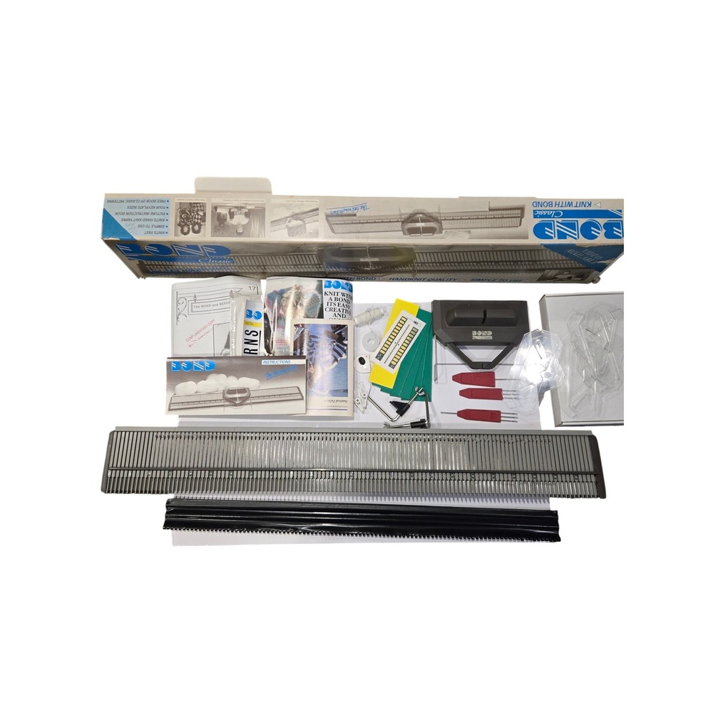 Bond Classic Knitting Machine Set with Key Plates Manuals and Accessories